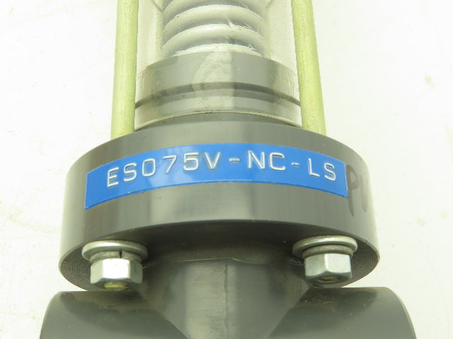 Plast-o-matic ES075V-NC-LS 3/4" Shutoff Valve Spring Return NC Pneumatic Powered