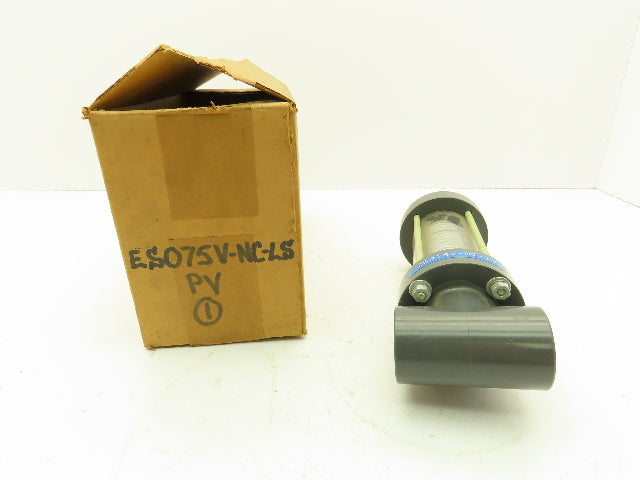 Plast-o-matic ES075V-NC-LS 3/4" Shutoff Valve Spring Return NC Pneumatic Powered