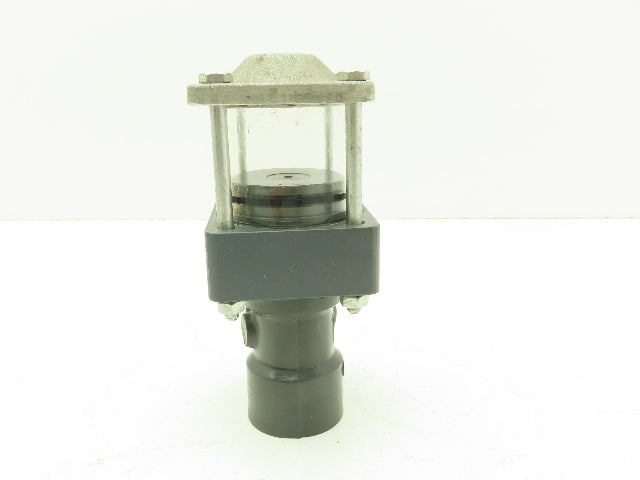 Plast-o-matic D100B 1" Shutoff Valve Pneumatic Air Powered Control PVC Sch 80