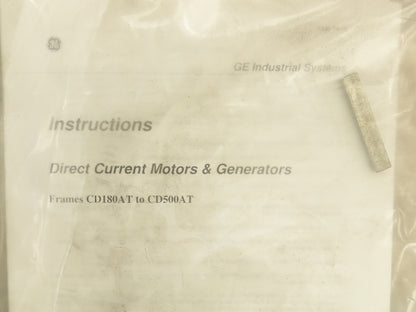 GE Kinematic 5Hp DC Motor 500V 8.35A 850/1700 RPM Tachometer 50VDC