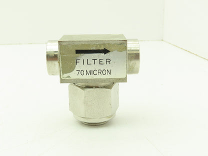 Fujikin FUFT-115C-70 Stainless Inline Filter 70 Micron Rc 3/8 Fine Series Pure