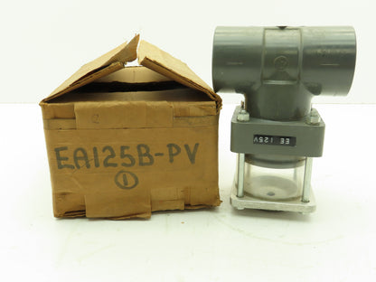 Valvmatic EE125V 1 1/4" Shutoff Valve Double Action Pneumatic Powered PVC
