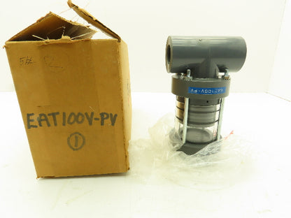Plast-o-matic ETA100V-PV 1" Shutoff Valve Double O-ring Seal Pneumatic Powered