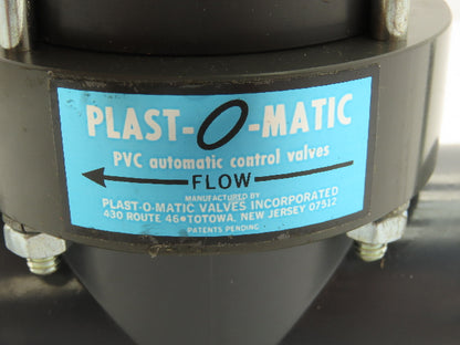 Plast-o-matic ELT150B-LS-PV 1 1/2" Shutoff Valve Double Action Pneumatic Powered