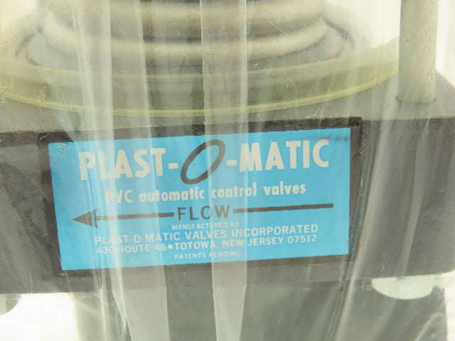 Plast-o-matic ES150LV-NO 1 1/2" Shutoff Valve Spring Return NO Pneumatic Powered