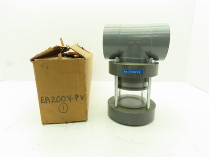Plast-o-matic EA200V 2" Shutoff Valve Double Action Pneumatic 2" NPT Sch 80 PVC