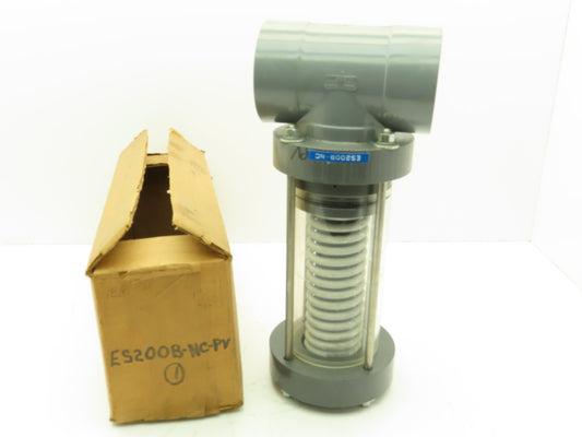 Plast-o-matic ES200B-NC 2" Shutoff Valve PVC Spring Return NC Pneumatic Powered