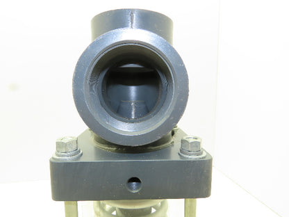 Plast-o-matic DS200LV-NO 2" Shutoff Valve PVC Spring Return NO Pneumatic Powered