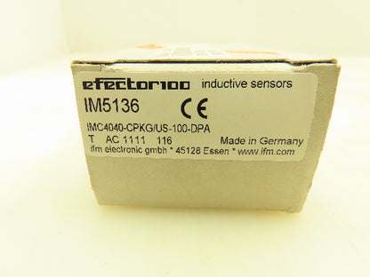 IFM Efector IM5136 Inductive Sensor Proximity Switch  40mm PNP 10-36VDC