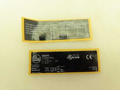 IFM Efector IIS210 Inductive Sensor Proximity Switch 15mm PNP 10-36VDC N.O.