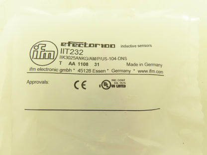 IFM Efector IIT232 Inductive Sensor Proximity Switch 25mm NPN N.O.