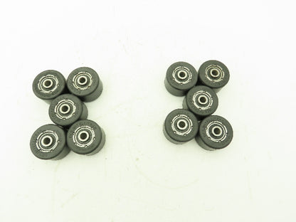 Black Rubber Pulley Roller Wheel 35x57mm Dia 10mm Ball Bearing Bore  LOT OF 10