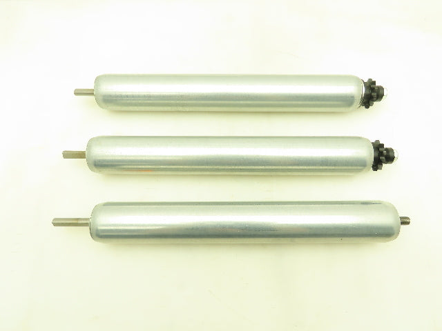 Single Sprocket Steel Conveyor Roller 2.25" Dia x 17" BF  Lot of 3