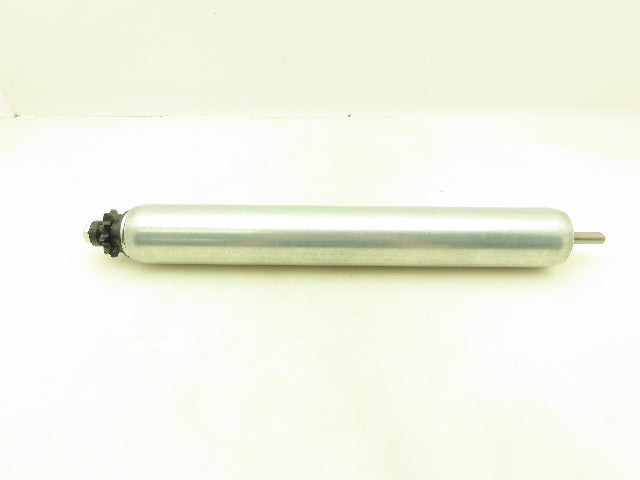 Single Sprocket Steel Conveyor Roller 2.25" Dia x 17" BF  Lot of 3