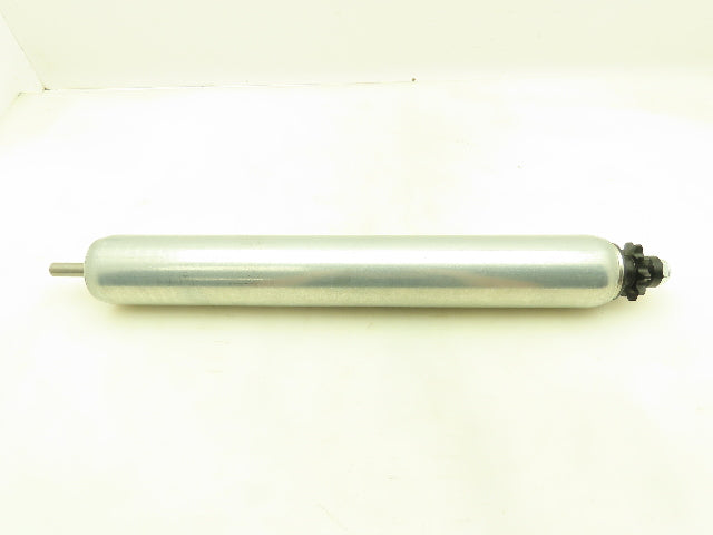 Single Sprocket Steel Conveyor Roller 2.25" Dia x 17" BF  Lot of 3
