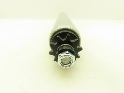 Single Sprocket Steel Conveyor Roller 2.25" Dia x 17" BF  Lot of 3