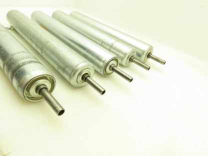 Steel Gravity Conveyor Roller 2.25" Dia x 16.25" BF - Lot of 5