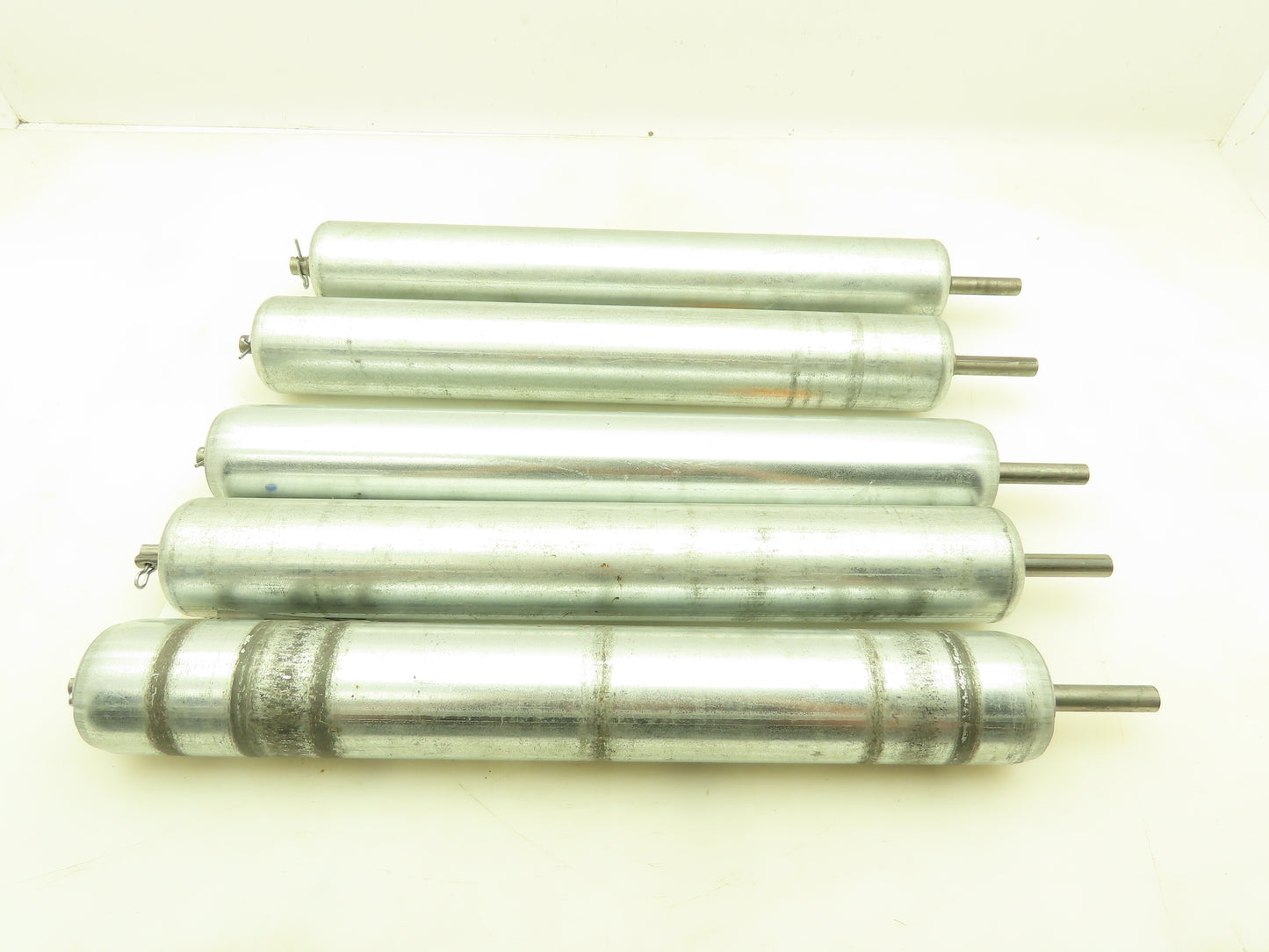 Steel Gravity Conveyor Roller 2.25" Dia x 16.25" BF - Lot of 5