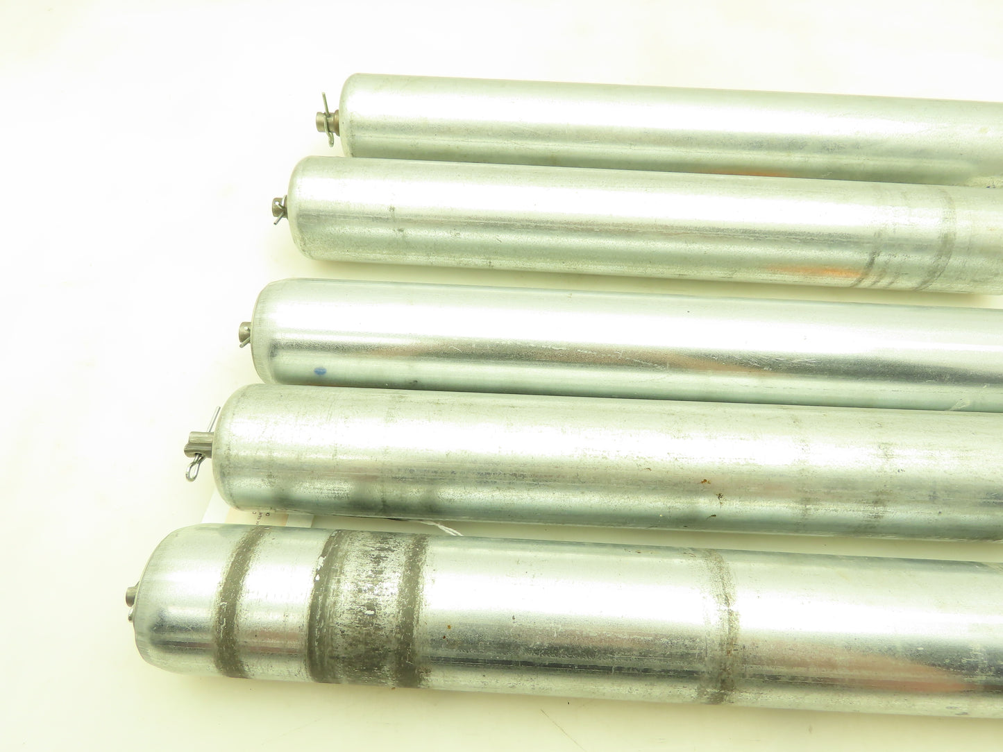 Steel Gravity Conveyor Roller 2.25" Dia x 16.25" BF - Lot of 5