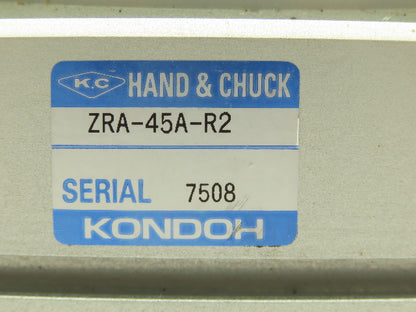 Kondoh ZRA-45A-R2 Pneumatic Air Rotary Actuator 180 40MM Bore 25MM Dia