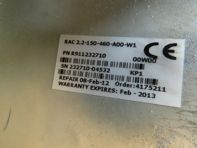 Rexroth Indramat RAC2.2-150-460-A00-W1 AC Main Spindle Drive Servo Controller