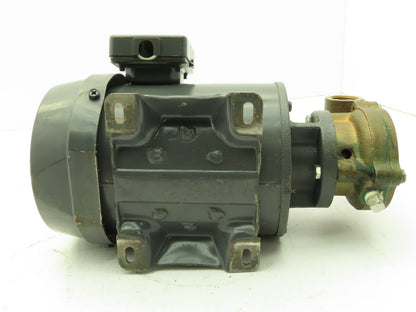 Toshiba Type IK Induction Motor 0.4Kw .5Hp 3500 RPM 220V 3PH 3/4" NPT Brass Pump