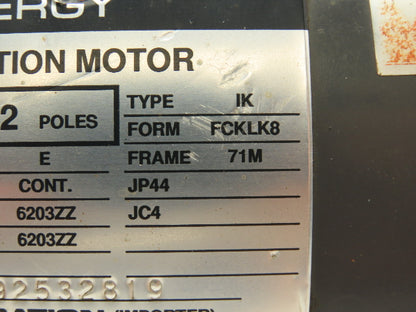 Toshiba Type IK Induction Motor 0.4Kw .5Hp 3500 RPM 220V 3PH 3/4" NPT Brass Pump