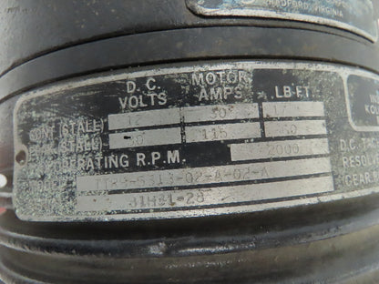 Kollmorgen TTRB-5313-02-A-02-A Inland Servo Motor 2000RPM 30VDC 60 LB/FT Brake