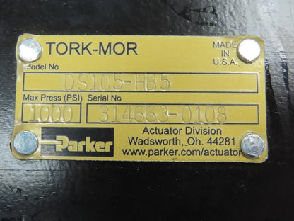 Parker Tork-Mor DS105-HB5 Dual Vane Rotary Actuator 1000 Psi 3" Shaft