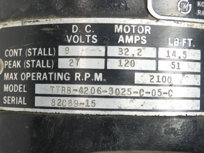 Kollmorgen TTRB-4206-3025-C-05-C Inland Servo Motor 2100RPM 27VDC 51 LB/FT Brake
