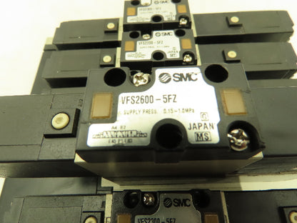 SMC VFS2300-5FZ Pneumatic Air Solenoid Valve Manifold Check Valve 24VDC Coil