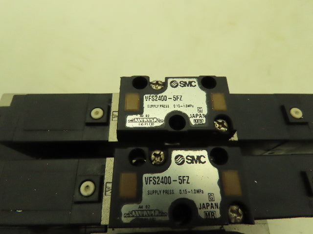 SMC VFS2400-5FZ Pneumatic Air Solenoid Valve Manifold 24VDC Double Single Acting