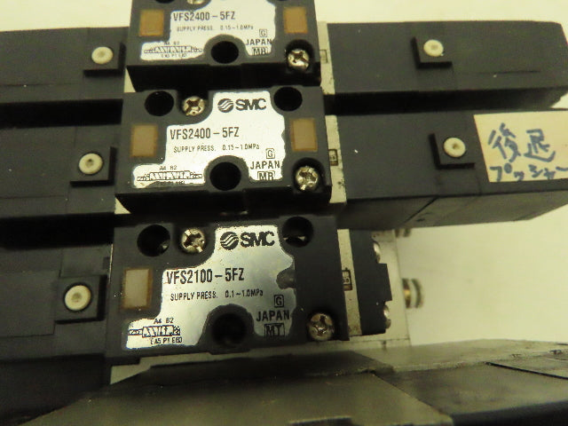 SMC VFS2400-5FZ Pneumatic Air Solenoid Valve Manifold 24VDC Double Single Acting