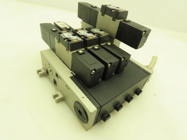 SMC VFS2400-5FZ Pneumatic Air Solenoid Valve Manifold 24VDC Double Single Acting