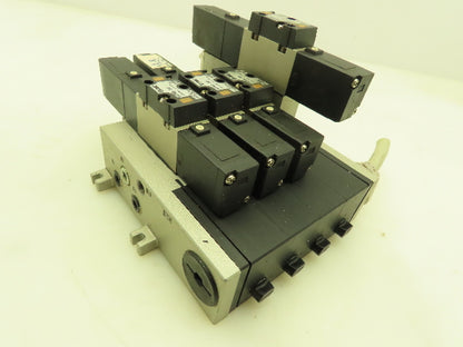 SMC VFS2400-5FZ Pneumatic Air Solenoid Valve Manifold 24VDC Double Single Acting