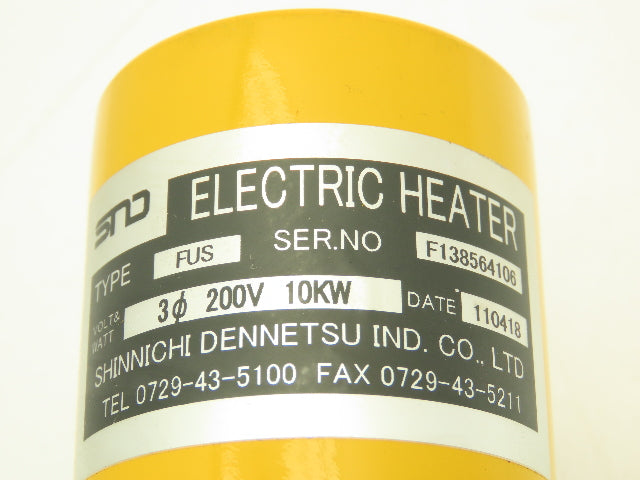 Shinnichi Dennetsu FUS Immersion Tank Heater Element L-Tube 10Kw 200V 3PH 23"