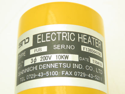 Shinnichi Dennetsu FUS Immersion Tank Heater Element L-Tube 10Kw 200V 3PH 23"