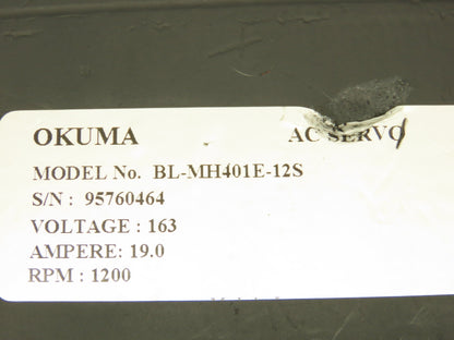 Okuma BL-MH401E-12S AC Servo Motor BL Series 1200 RPM Encoder ER-FC-2048D