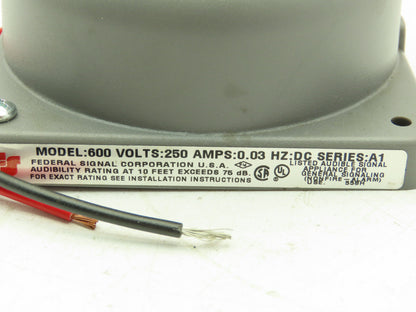 Federal Signal 600*250-1 Bell Mechanism 250VDC Gray