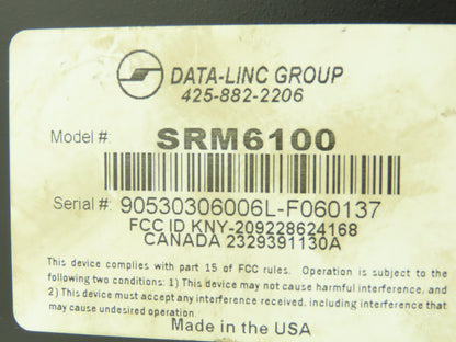 Data Linc Group SRM6100 Frequency Hopping Spread Spectrum Radio Modem
