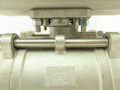 Flowserve AB115D Pneumatic Actuator 4" Stainless Ball Valve w/ Limit Switch