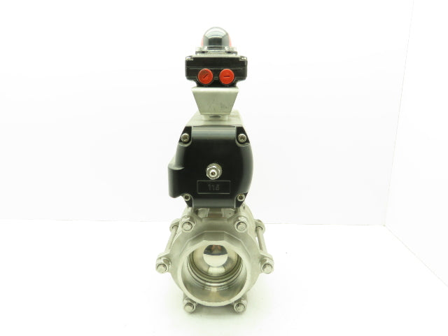 Flowserve AB115D Pneumatic Actuator 4" Stainless Ball Valve w/ Limit Switch
