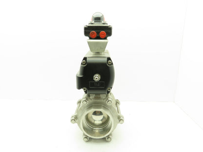 Flowserve AB115D Pneumatic Actuator 4" Stainless Ball Valve w/ Limit Switch