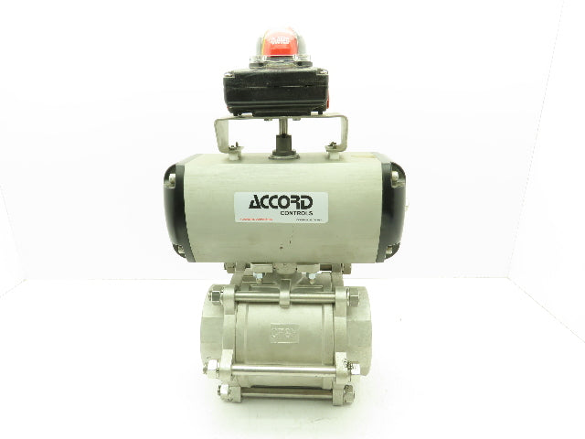 Flowserve AB115D Pneumatic Actuator 4" Stainless Ball Valve w/ Limit Switch