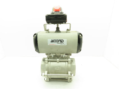 Flowserve AB115D Pneumatic Actuator 4" Stainless Ball Valve w/ Limit Switch