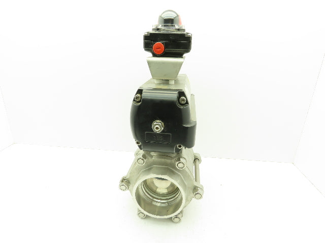 Flowserve AB115D Pneumatic Actuator 4" Stainless Ball Valve w/ Limit Switch