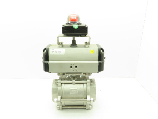 Flowserve AB115D Pneumatic Actuator 4" Stainless Ball Valve w/ Limit Switch