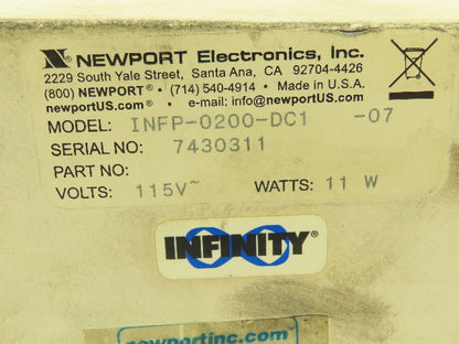 Newport INFP-0200-DC1 Infinity Process Panel Meter DC Current Voltage Pot