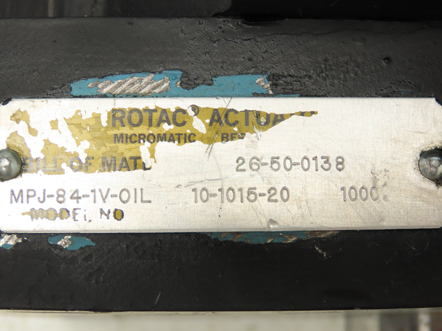 Rotac MPJ-84-1V-OIL Hydraulic Micromatic Rotary Actuator 1,000 PSI