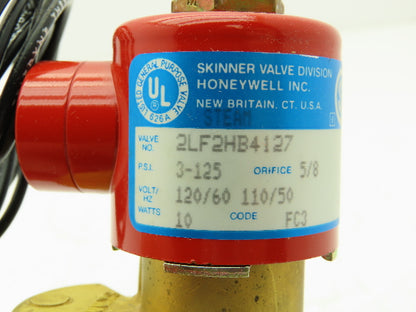 Lancer 2LF2HB4127 2-Way Skinner Solenoid Valve 1/2"NPT N.O. 5-125 PSI. 120v